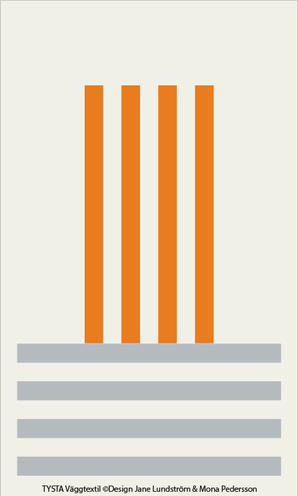 Textil design i ull för akustik och identitet med geometriska former och fokus på färg. 