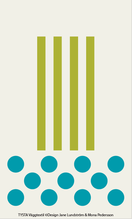 Textil design i ull för akustik och identitet med geometriska former och fokus på färg. 